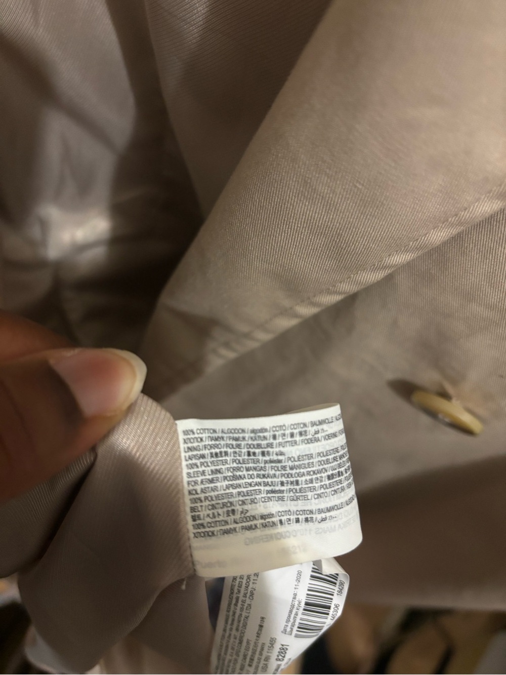 Mango Beige Double-Breasted Trench Coat With Belt View 4